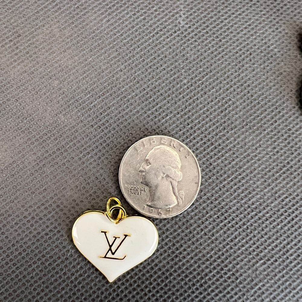 LV White Heart Gold Zipper Pull Replacement